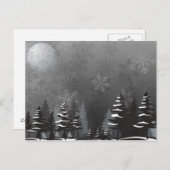 Winternachtswaldszene Postkarte (Vorne/Hinten)