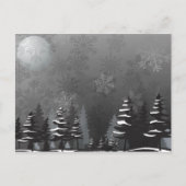 Winternachtswaldszene Postkarte (Vorderseite)