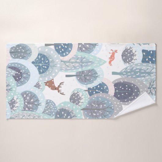 Winternahtloses Muster mit abstrakter flacher Hand Badehandtuch (Badehandtuch)