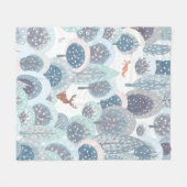 Winternahtloses Muster mit abstrakter flacher Hand Fleecedecke (Vorderseite (Horizontal))