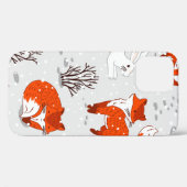Winternahtloses Muster mit niedlichen Füchsen und Case-Mate iPhone Hülle (Rückseite (Horizontal))