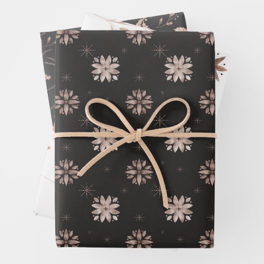 Winternatur Moderne nordische Weihnachten Geschenkpapier Set (Beispiel)