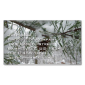 Winternaturfotografie von Snowy Pine Branch Magnetische Visitenkarte (Vorderseite)
