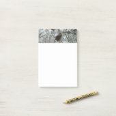 Winternaturfotografie von Snowy Pine Branch Post-it Klebezettel (Auf Schreibtisch)