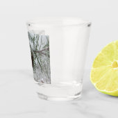 Winternaturfotografie von Snowy Pine Branch Schnapsglas (Rechts)