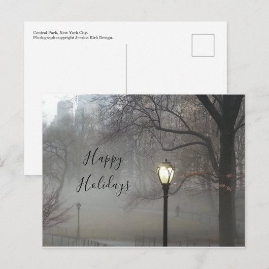 Winternebel im Central Park Postkarte (Vorne/Hinten)