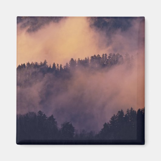 Winternebel im Tal bei Sonnenuntergang von Morton Magnet (Vorne)