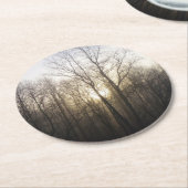 Winternebel Naturfotografie Runder Pappuntersetzer (Angewinkelt)