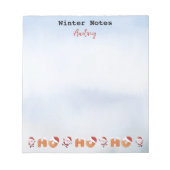 Winternotizen | Name | Santa's Ho Ho Ho Notepad Notizblock (Vorderseite)