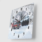 Winternotstand Quadratische Wanduhr (Winkel)