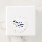 Winteronderland, Gold & Navy 1. Geburtstag Party Geschenkanhänger (Beispiel)