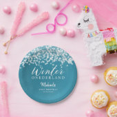 WinterONEDERLAND Blaue Winter Geburtstagsparty Pappteller (Party)