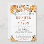 Winterorangen Weihnachts-Hochzeitseinladung Einladung (Vorderseite)