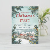 WinterOutdoor-Landschaft Weihnachtsfest Party Einladung (Stehend Vorderseite)