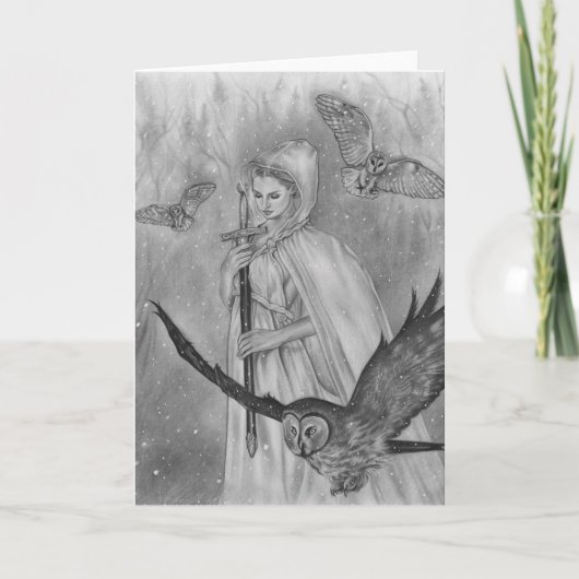 Winteroweine Lady Grußkarte Feiertagskarte (Vorderseite)