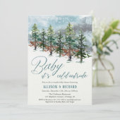 Winterpaare Babydusche geschlechtsneutral im Freie Einladung (Stehend Vorderseite)