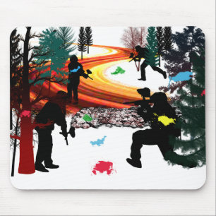 WinterPaintball im Holz Mousepad