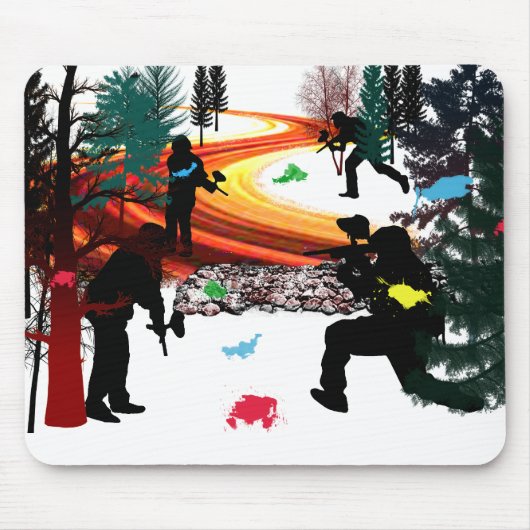 WinterPaintball im Holz Mousepad (Vorne)
