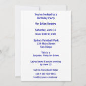 Winterpaintball im Wald Einladung (Rückseite)