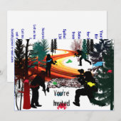 Winterpaintball im Wald Einladung (Vorne/Hinten)