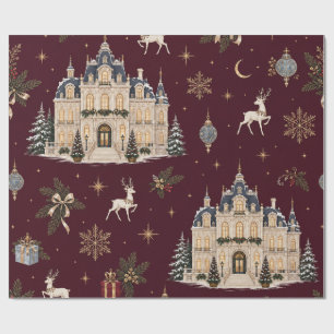 Winterpalais Burgunder Weihnachtspapier Geschenkpapier