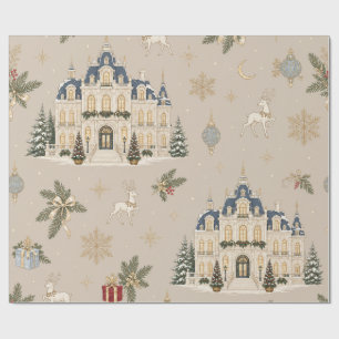 Winterpalais-Taupe-Weihnachtspapier Geschenkpapier
