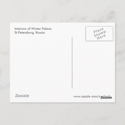 Winterpalast Interieur Postkarte (Rückseite)