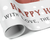 Winterpanda und Bäume Glückliche Feiertage Weihnac Geschenkpapier (Rolleneckpunkt)