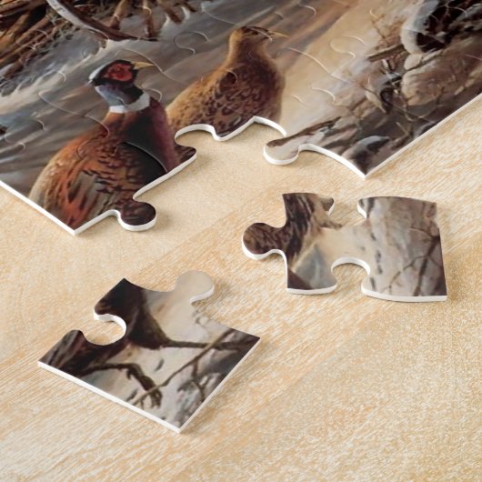 Winterparadies Sonnenuntergang Hütte Wilder Wildsc Puzzle (Seite)