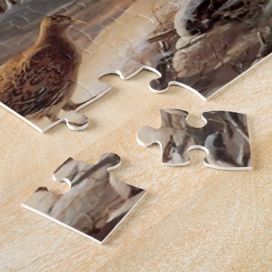 Winterparadies Sonnenuntergang Hütte Wilder Wildsc Puzzle (Seite)