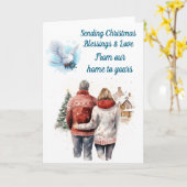 Winterpärchen-Weihnachtskarte Karte (Gelbe Blume)