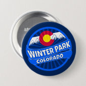 Winterpark Colorado Berg-Knopf Button (Vorne & Hinten)