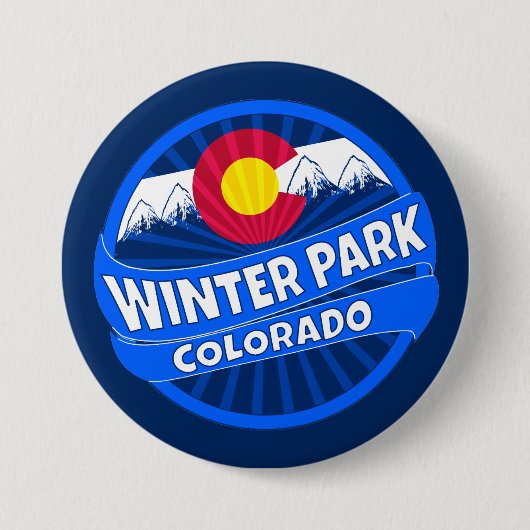 Winterpark Colorado Berg-Knopf Button (Vorderseite)