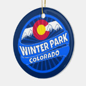 Winterpark Colorado Bergburstdekoration Keramik Ornament (Links)