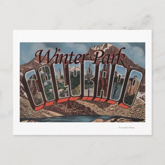 Winterpark, Colorado - Große Briefmarkenszenen Postkarte (Vorderseite)