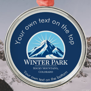 Winterpark Colorado Skikarte Metal Ornament Aus Metall