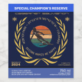 Winterpark, Colorado - Skilangläufer, Goldener Tex Weinetikett (Einzelnes Label)