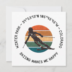 Winterpark, Colorado - Skilangläuferin, Schwarzer  Feiertagskarte