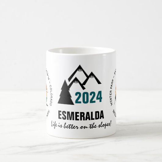 Winterpark, Colorado - Skilangläuferin, Schwarzer Kaffeetasse (Mittel)