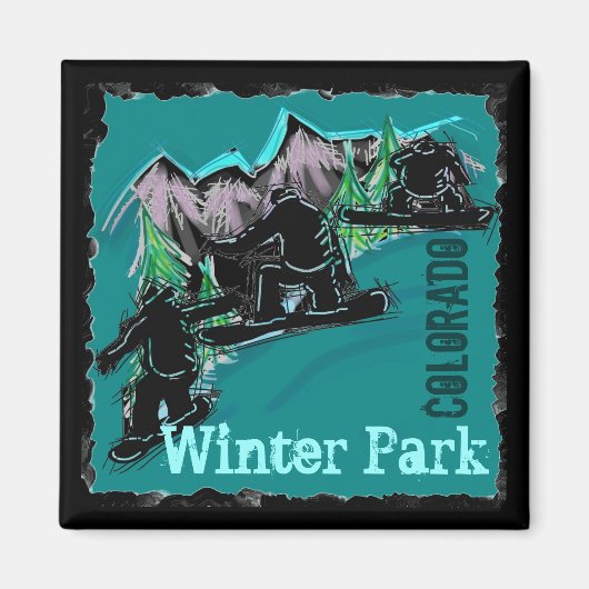 Winterpark Colorado Snowboard-Magnet Magnet (Vorne)