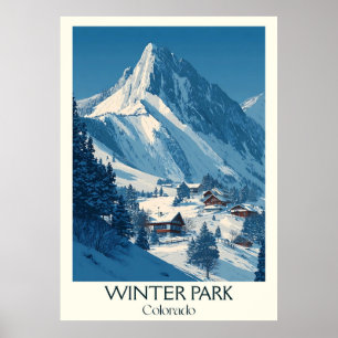 Winterpark Colorado Vintages Skigebiet Lugano Poster