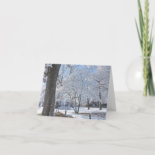 "WINTERPARK SZENE/ERSTE SNOWFALL" KARTE (Vorderseite)