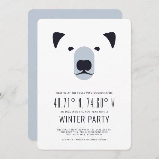 WinterParty | Polar-Koordinatoren - Einladung (Vorne/Hinten)