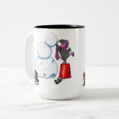 Winterpenguin-Tasse Zweifarbige Tasse (Vorderseite Links)