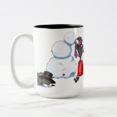 Winterpenguin-Tasse Zweifarbige Tasse (Links)