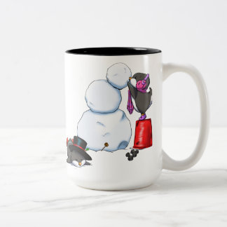 Winterpenguin-Tasse Zweifarbige Tasse