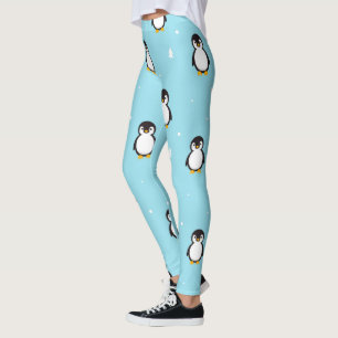 Winterpenguins-Muster-niedliches Blaues und weiß Leggings