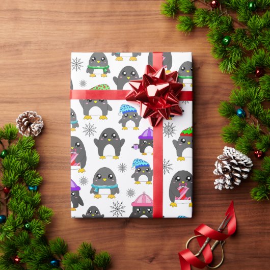 Winterpentiere Geschenkpapier (Feiertagsgeschenk)
