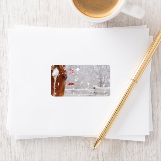 Winterpferd Adressaufkleber (Insitu)