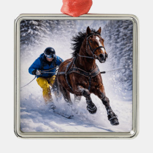 Winterpferd-Feiertagsornamente Ornament Aus Metall